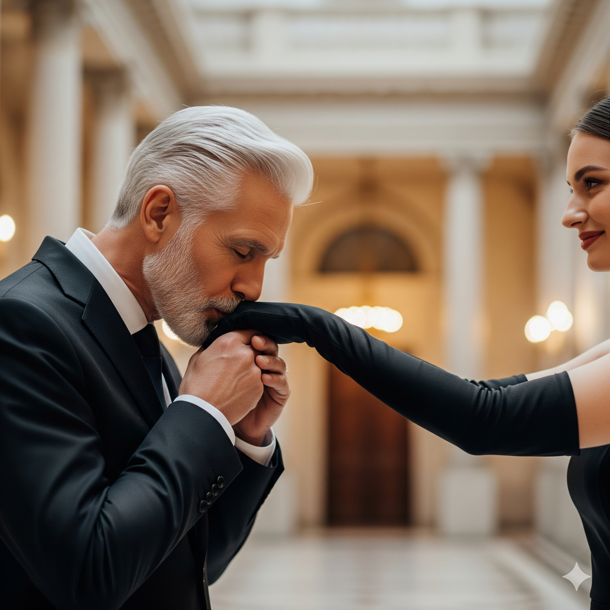 Sumisión masculina en la madurez: gesto de entrega de un hombre mayor a su Dominante