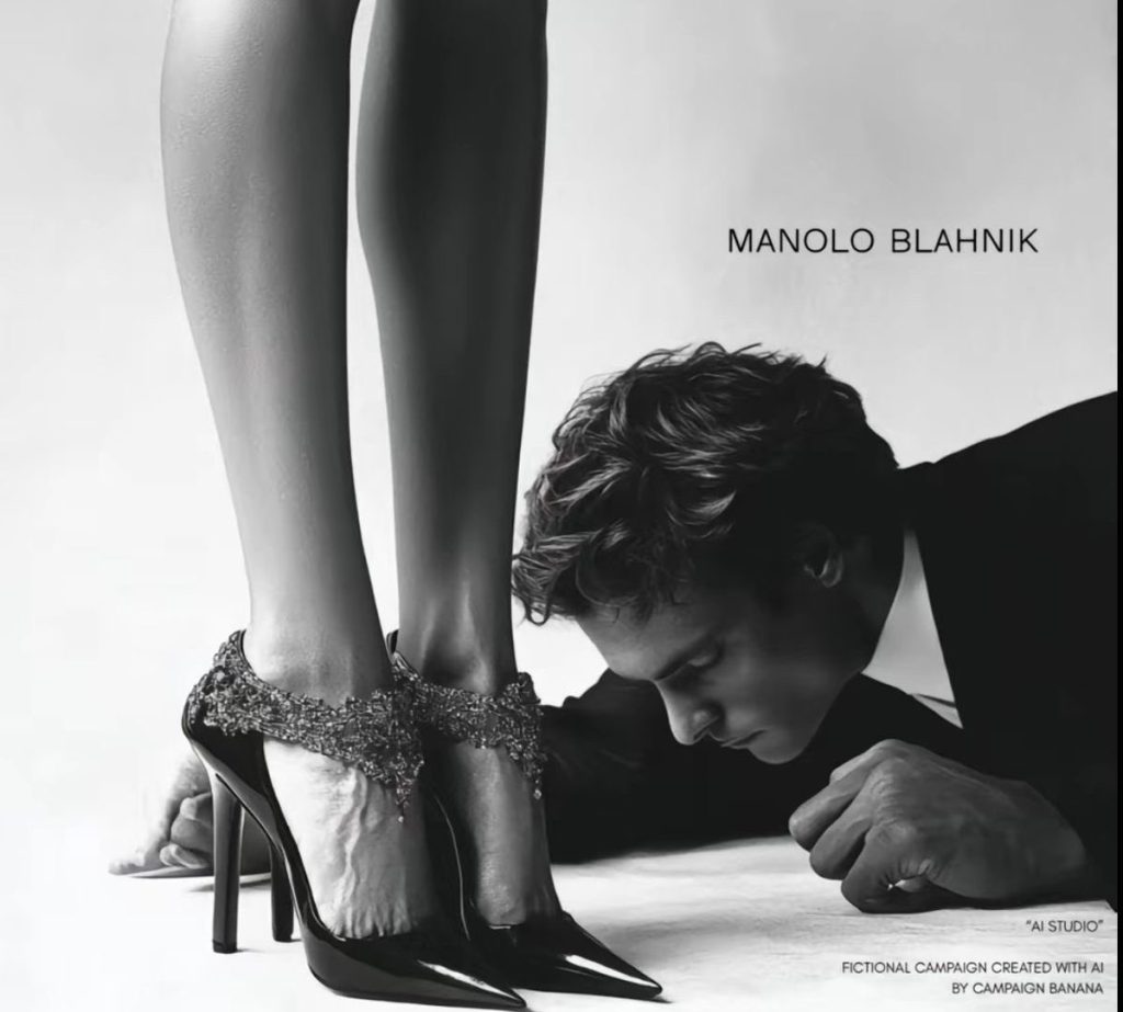 Hombre sumiso contemplando los tacones de una Mujer Dominante, simbolizando la relación de poder y la dinámica de la FemDom, donde la dominación femenina se expresa más allá del deseo y el dinero.