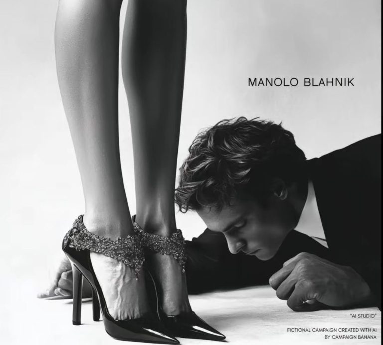 Hombre sumiso contemplando los tacones de una Mujer Dominante, simbolizando la relación de poder y la dinámica de la FemDom, donde la dominación femenina se expresa más allá del deseo y el dinero.
