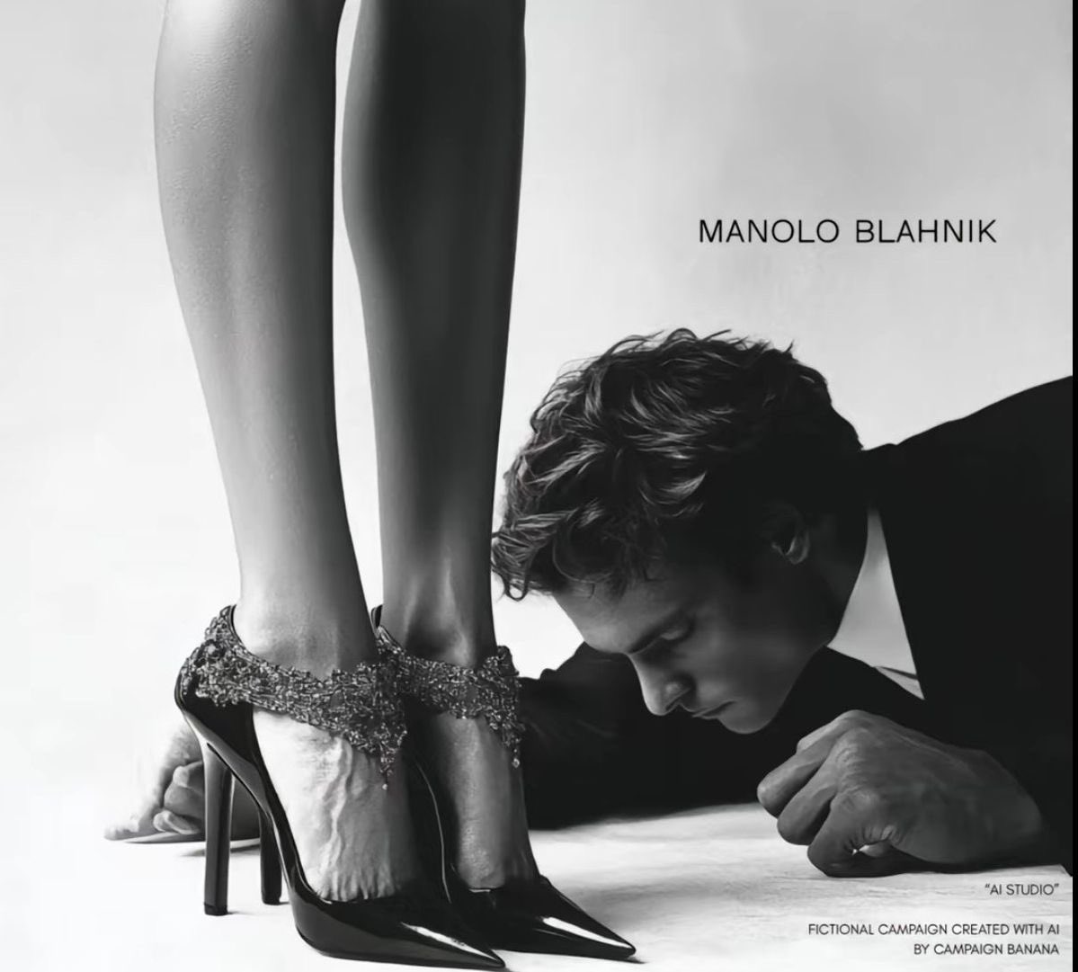 Hombre sumiso contemplando los tacones de una Mujer Dominante, simbolizando la relación de poder y la dinámica de la FemDom, donde la dominación femenina se expresa más allá del deseo y el dinero.